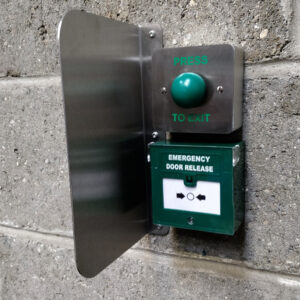 Exit Button Shield Stainless steel Large